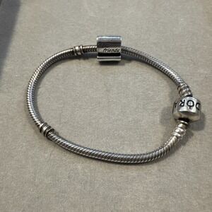 Authentic Pandora (S925 ALE) Snake Chain Bracelet 6.5" with best  friend charm